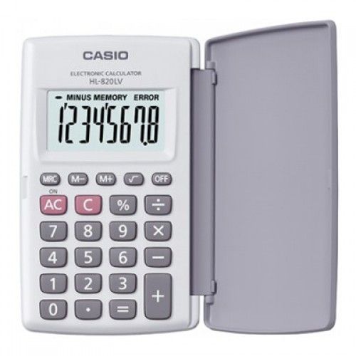 HL-820LV-WE CALCULADORA BOLSILLO 8DIG CON TAPA BLANCA