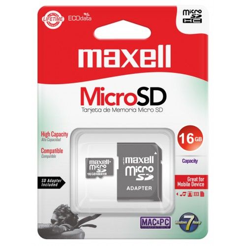 MCSD-16CL10 TARJETA DE MEMORIA 16GB MICRO SDXC CL10 CON ADAPTADOR SD