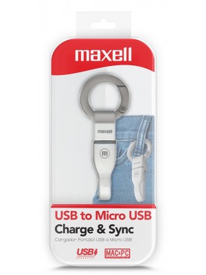 MUSB-KC 3.5" USB TO MICROUSB KEYCHAIN WHITE