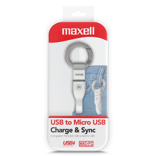 MUSB-KC 3.5" USB TO MICROUSB KEYCHAIN WHITE