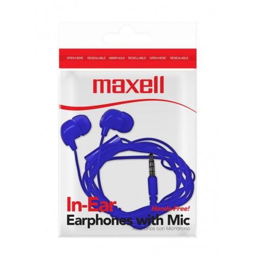 IN-BAX  EARPHONES  W/MIC  BLUE