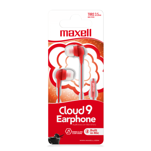 EB-CLOUD9 EARPHONE W/MIC RED